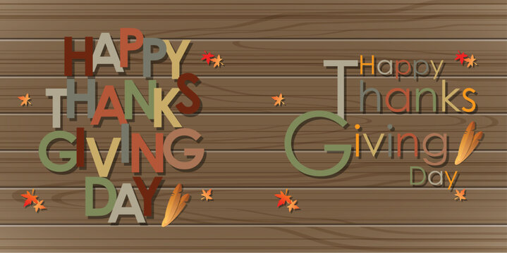 Abstract of Celebration Happy Thanksgiving Day Banner Template Background for invitation party campaign in the Autumn after Halloween with Calligraphy or Typographic. Vector and Illustration, EPS 10.