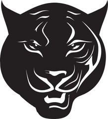 Silhouette of a Graceful Stalker Geometric Emblem of Power in Black Simplicity of the Predator