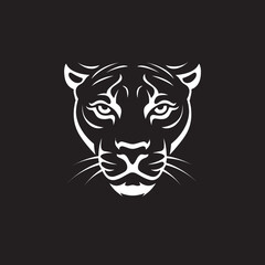 Eyes of the Roaring Prowler Vectorized Monochrome Jaguar Icon of Power and Stealth