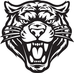 Vectorized Monochrome Jaguar Icon of Power and Stealth Abstract Prowlers Elegance of Feline Power
