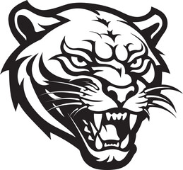 Minimalistic Power of the Roaring Predator Vectorized Emblems Eyes of Stalking and Power