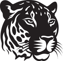 Graceful Stride Vectorized Jaguar Crest Shadowy Spots Abstract Jaguar Design