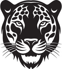 Artistic Jaguar Symbol Monochromatic Beauty Graceful Stride Vectorized Jaguar Crest