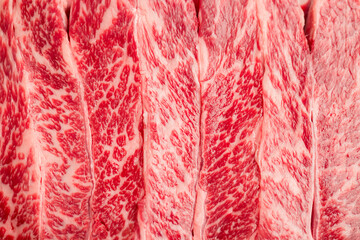 Slice of fresh beef in package