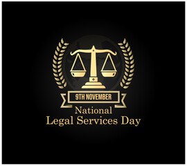 "National Legal Services Day" Celebration Vector Design Illustration for Background. Happy Love Litigating Lawyers Day modern minimal graphic poster illustration. Be a consumer well aware.
