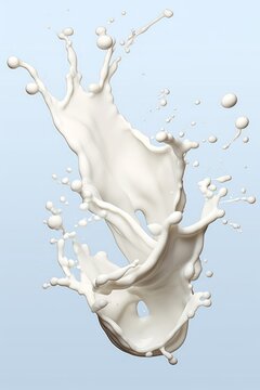 Set of Milk splash and pouring, Generative AI