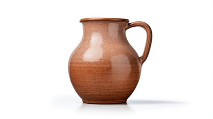 pottery jug isolated on white background