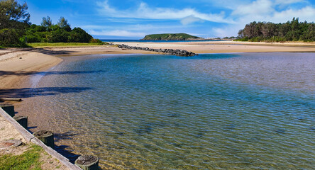 Crystal Clear Waters Under a Vast Sky in Coffs Harbour, Australia