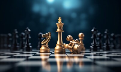 chess competition Concept of Strategy business ideas, chess battle, business strategy concept.3d rendering, Generative AI