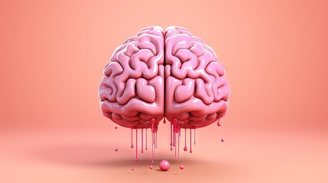 Tips To Take Care Of Your Mental Health Details With Cartoon Brain On Pink Background.