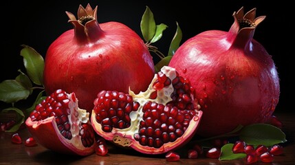 ripe juicy pomegranates, food