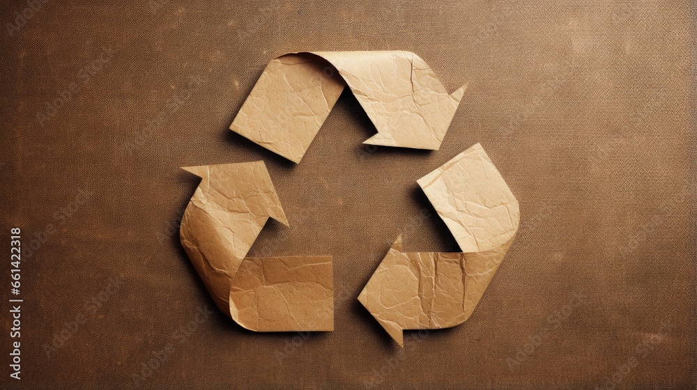Poster recycle logo from recycle paper with clipping path