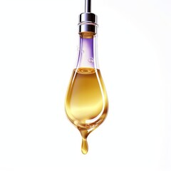 Cosmetic pipette with Cosmetic Essence oil Liquid drop on a white background, Generative AI