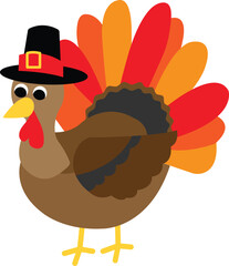 Turkey Thanksgiving day vector image or clip art.