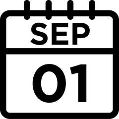 09-September - 01 Line Black Icon pictogram symbol visual illustration 