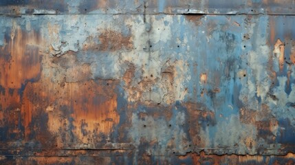 Oxidized metal surfaces with acid to make some corrosion effect or rustic finishes with blue metal surfaces. This effect is well known and widely used in industrial architecture or industrial interior