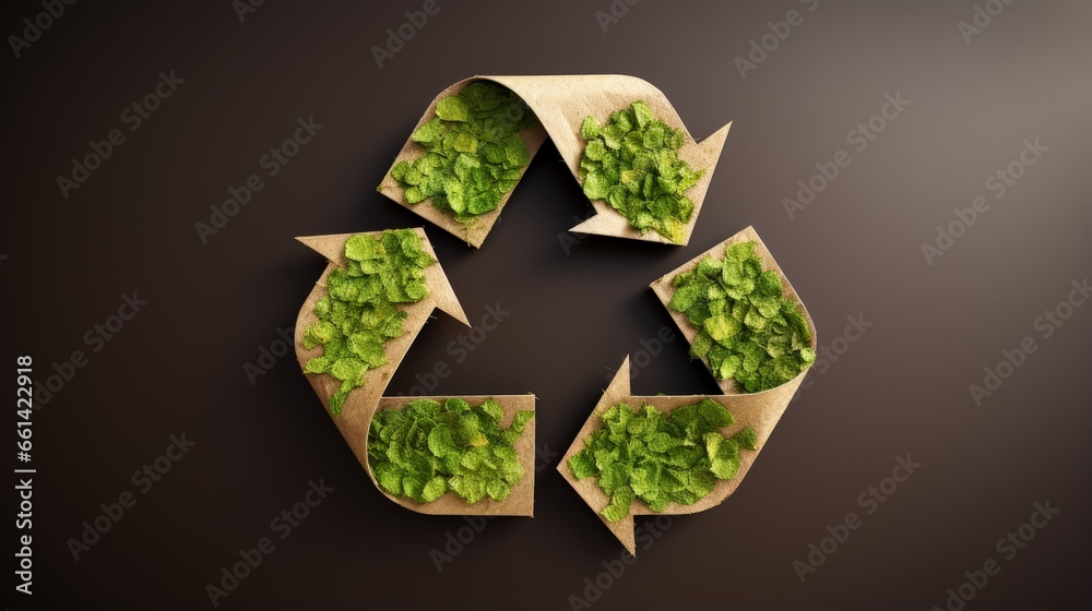 Poster recycle logo from recycle paper with clipping path