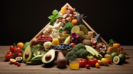 Healthy food pyramid - obrazy, fototapety, plakaty