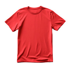 Red T-Shirt Mockup Isolated on Transparent or White Background, PNG