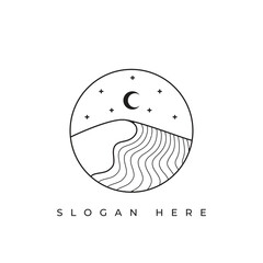 nature desert minimalist sand outdoor logo design vector graphic