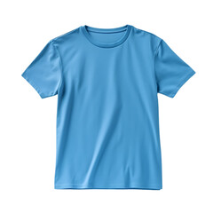 Blue T-Shirt Mockup Isolated on Transparent or White Background, PNG