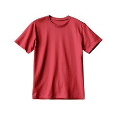 Plain Red T-Shirt Isolated on Transparent or White Background, PNG