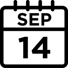 09-September - 14 Line Black Icon pictogram symbol visual illustration 