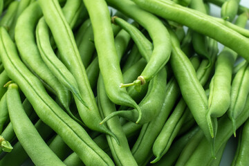 Green bean background. Healthy food. Black Eyed Peas. Veganism. Top view.