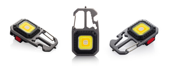 LED Flashlight Keychain on a white background.