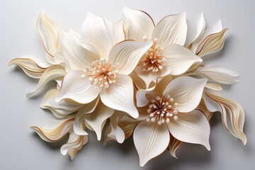 Elegant paper orchid with graceful curves and a soft, velvety texture, Generative AI
