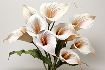 Romantic paper calla lily with a graceful, slender form and a pure white color, Generative AI