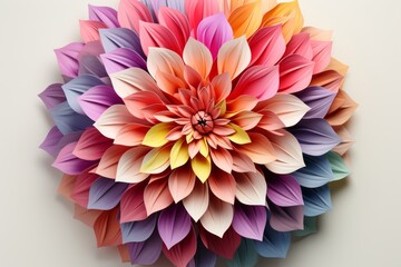  Vibrant paper zinnia with bold, colorful petals and a lively, energetic appearance, Generative AI