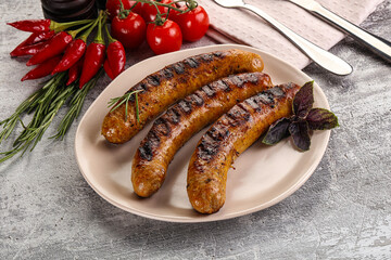 Grilled meat sausages with spices