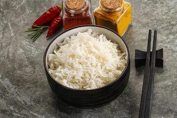 Steamed Basmati rice in the bowl