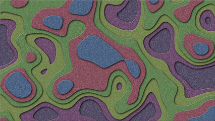 Gradient multicolor wave curve lines banner background design. Papercut multi layers 3D color texture background.