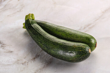 Raw young small green zucchini