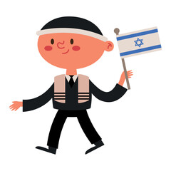 israel man walking with flag
