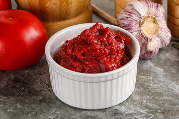 Natural organic red tomato paste