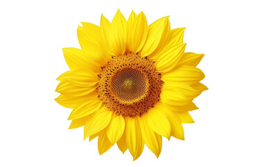 Sunflower isolated on white background Top view