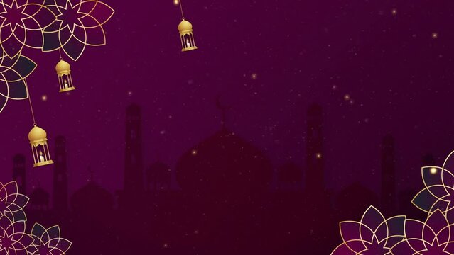 Ramadan Animation Background with Empty Space