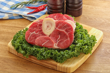 Raw ossobuco beef meat for cooking