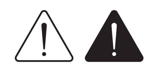 risk warning icon set. exclamation mark danger threat warn sign. alert attention vector symbol. error or failure triangle sign.