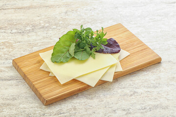 Sliced goat cheese for breakfast