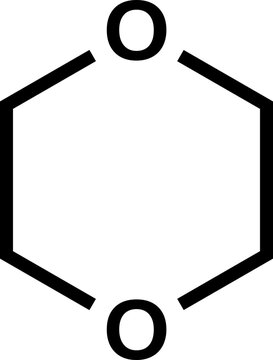 1,4-dioxane structural formula, vector illustration