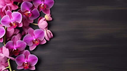 orchids with solid color background and epmty copy Space