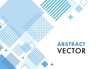 幾何学　フレーム  青　シンプル　四角　メンフィス　キラキラ