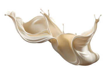 milk splash wave swirl isolated in a transparent background, coconut milk or Yogurt drink splashing PNG clipart, white paint liquid splash - obrazy, fototapety, plakaty