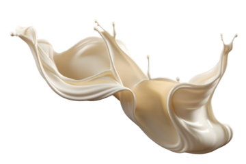 milk splash wave swirl isolated in a transparent background, coconut milk or Yogurt drink splashing PNG clipart, white paint liquid splash