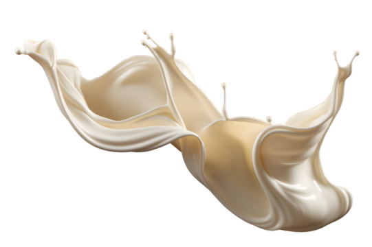 milk splash wave swirl isolated in a transparent background, coconut milk or Yogurt drink splashing PNG clipart, white paint liquid splash