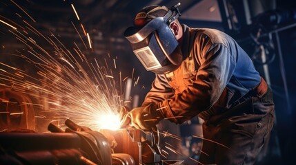 Industrial welder, industrial steel pipe parts, welder, steel workpiece